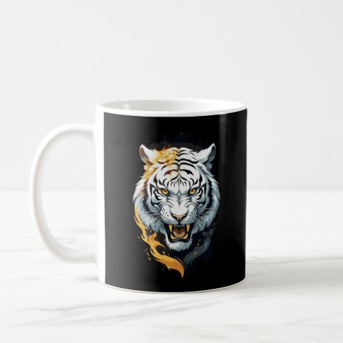 Fiery tiger design coffee mug