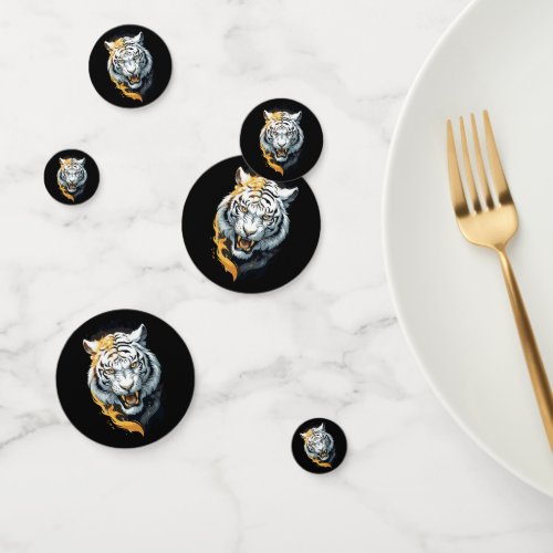 Fiery tiger design confetti