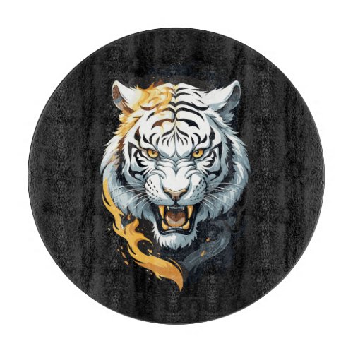 Fiery tiger design cutting board