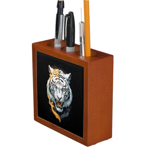 Fiery tiger design desk organizer