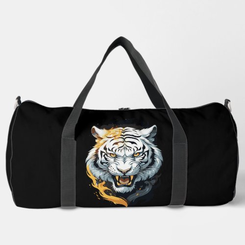 Fiery tiger design duffle bag