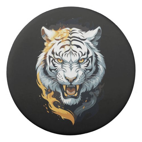 Fiery tiger design eraser