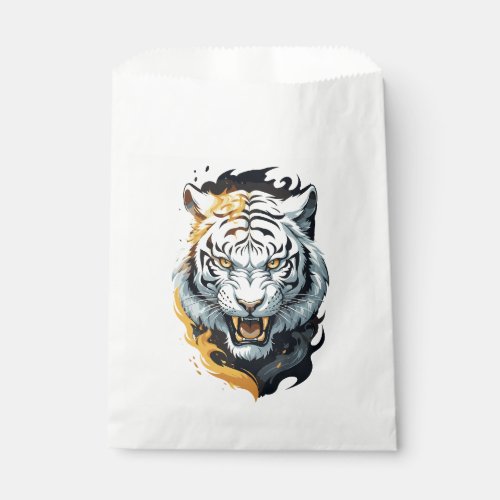 Fiery tiger design favor bag