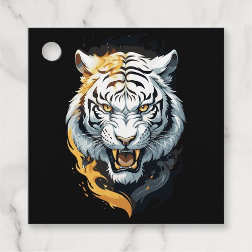 Fiery tiger design favor tags