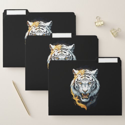 Fiery tiger design file folder