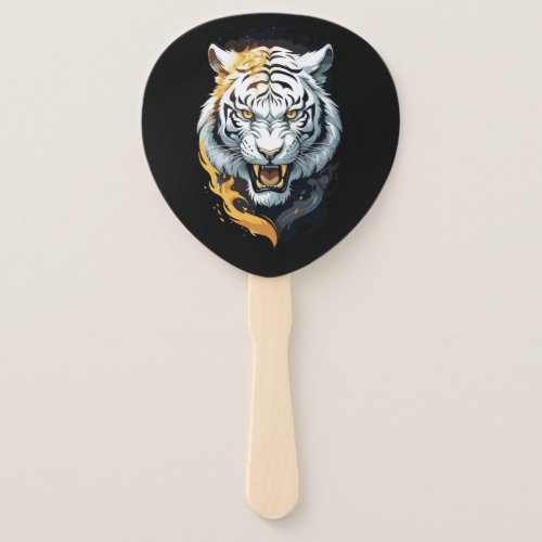 Fiery tiger design hand fan