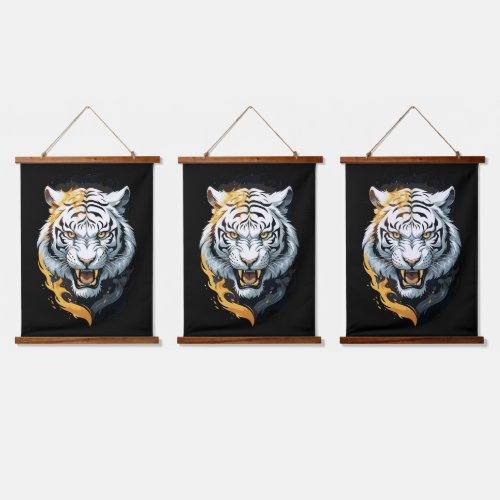 Fiery tiger design hanging tapestry