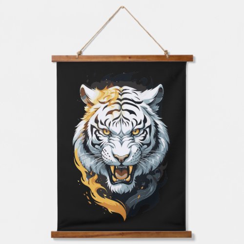 Fiery tiger design hanging tapestry