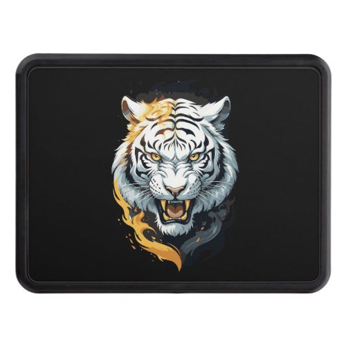 Fiery tiger design hitch cover
