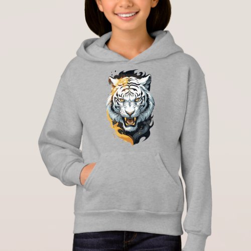 Fiery tiger design hoodie