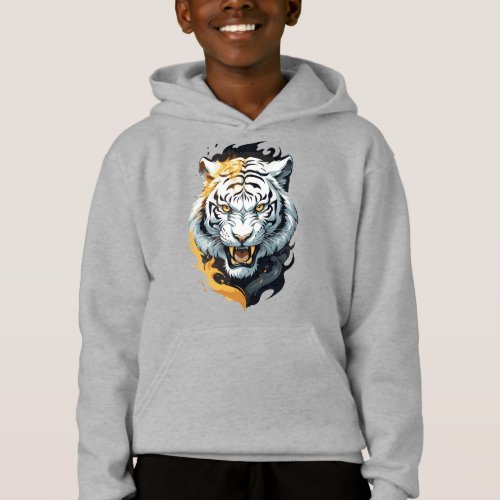 Fiery tiger design hoodie