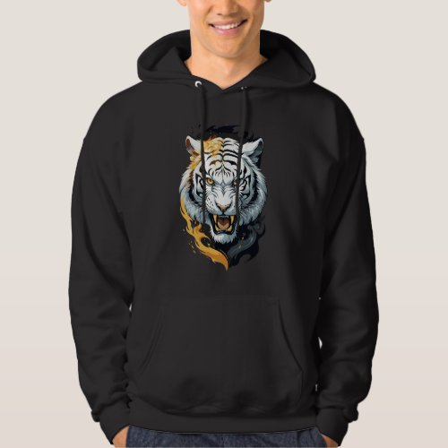 Fiery tiger design hoodie