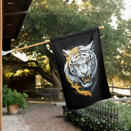 Fiery tiger design house flag