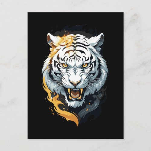 Fiery tiger design invitation postcard