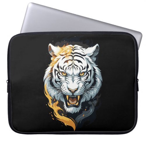 Fiery tiger design laptop sleeve