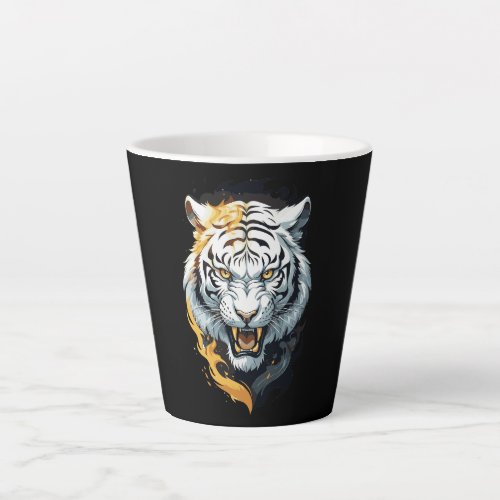 Fiery tiger design latte mug