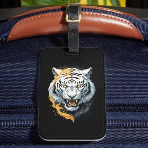 Fiery tiger design luggage tag