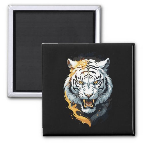 Fiery tiger design magnet