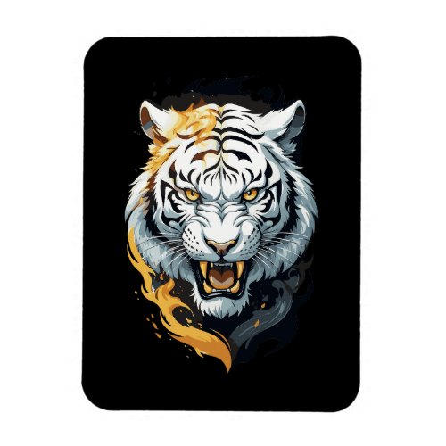 Fiery tiger design magnet