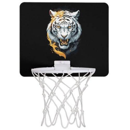 Fiery tiger design mini basketball hoop