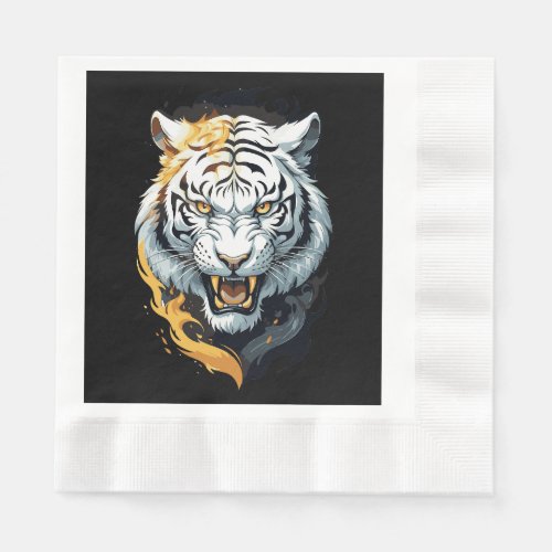 Fiery tiger design napkins