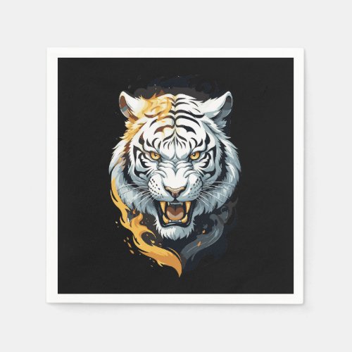 Fiery tiger design napkins