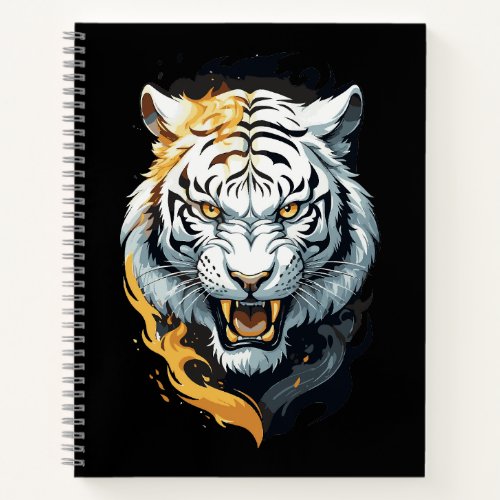 Fiery tiger design notebook