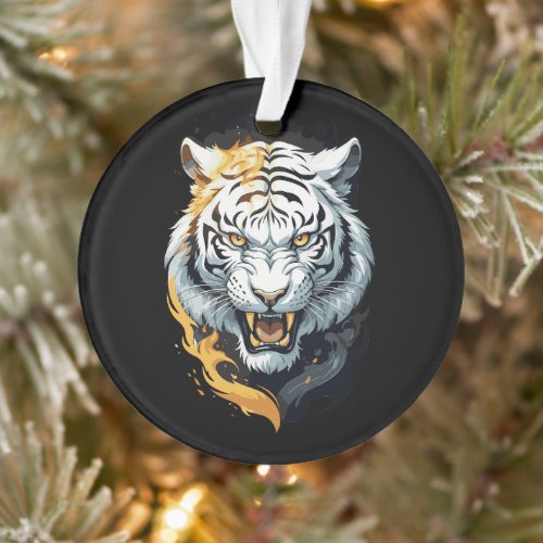 Fiery tiger design ornament