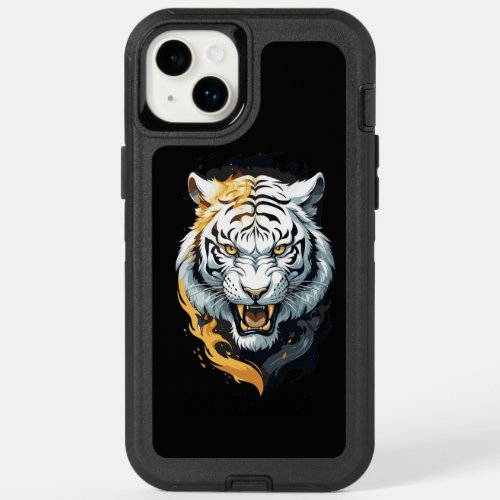 Fiery tiger design OtterBox iPhone 14 plus case