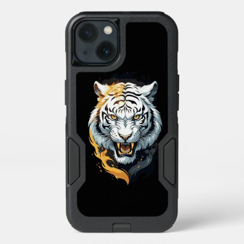 Fiery tiger design iPhone 13 case