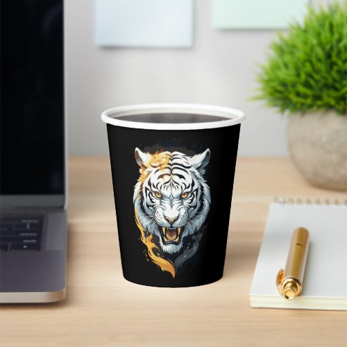 Fiery tiger design paper cups