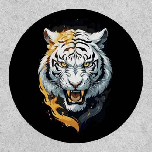 Fiery tiger design patch