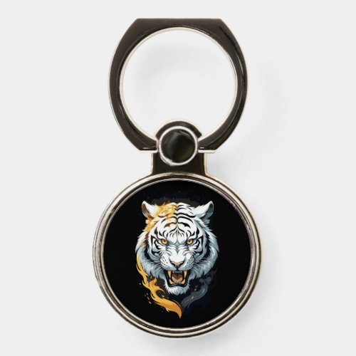 Fiery tiger design phone ring stand