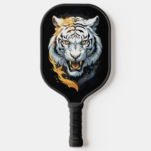 Fiery tiger design pickleball paddle