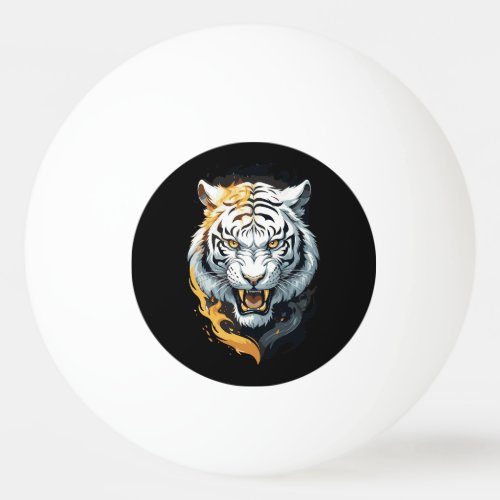 Fiery tiger design ping pong ball