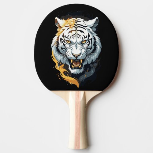 Fiery tiger design ping pong paddle