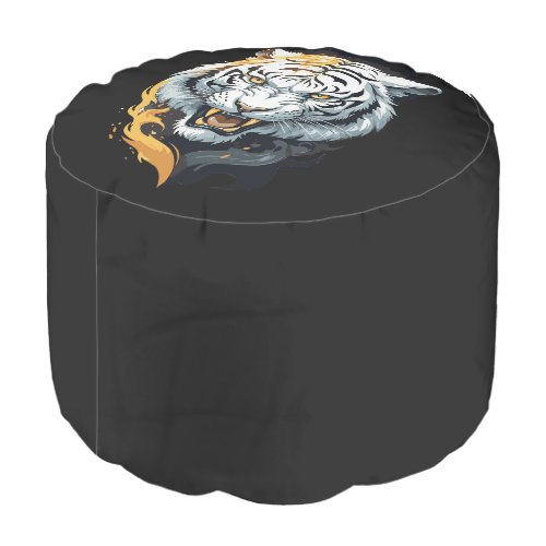 Fiery tiger design pouf