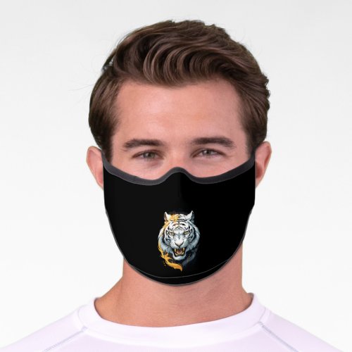 Fiery tiger design premium face mask