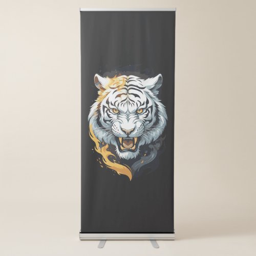 Fiery tiger design retractable banner