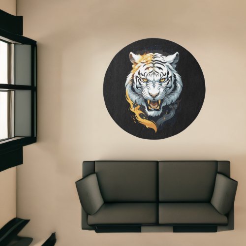 Fiery tiger design rug
