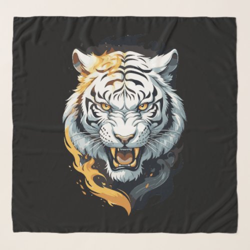 Fiery tiger design scarf