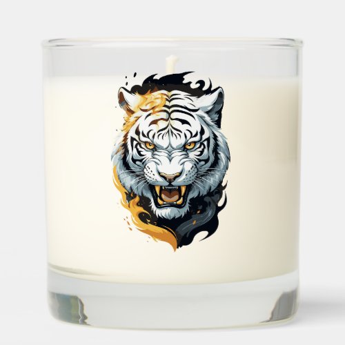Fiery tiger design scented candle