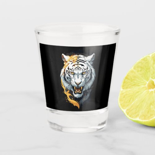 Fiery tiger design shot glass