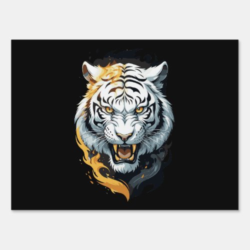 Fiery tiger design sign
