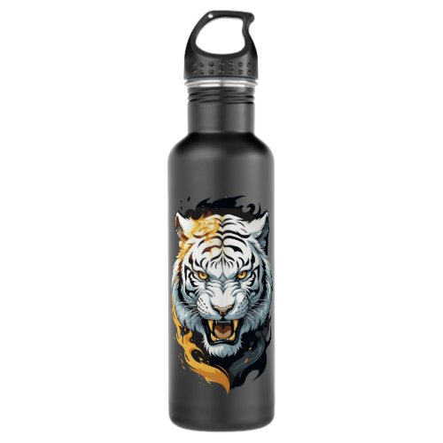 Fiery tiger design stainless steel water bottle