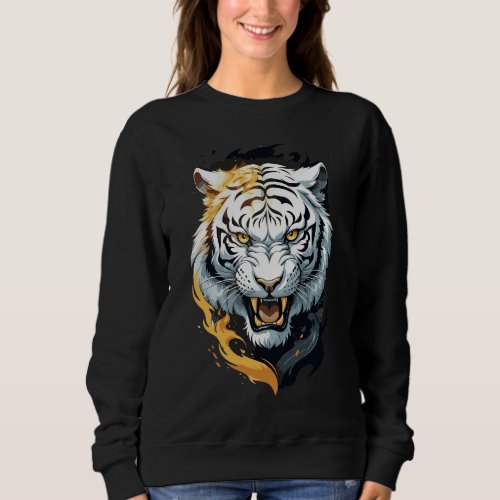 Fiery tiger design sweatshirt