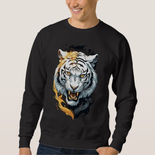 Fiery tiger design sweatshirt