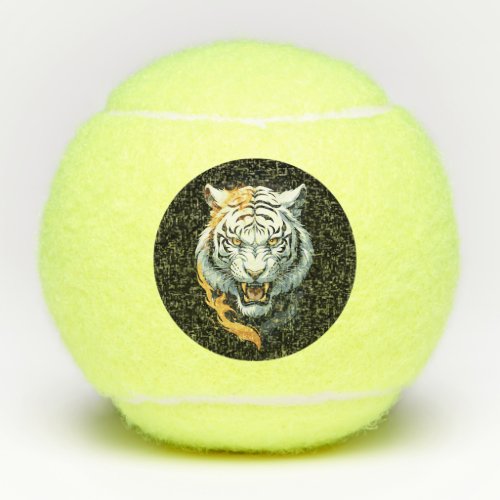Fiery tiger design tennis balls