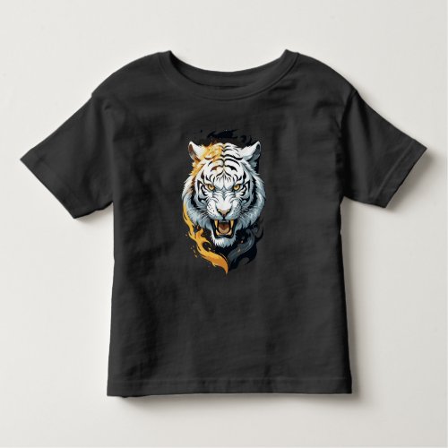 Fiery tiger design toddler t_shirt