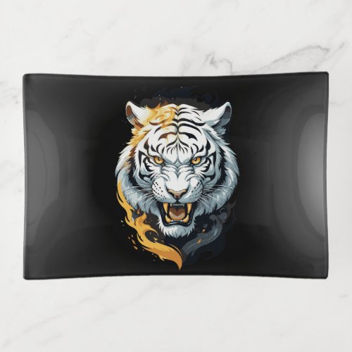 Fiery tiger design trinket tray